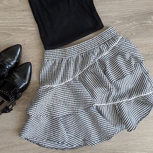 [ASOS] ruffled gingham skirt